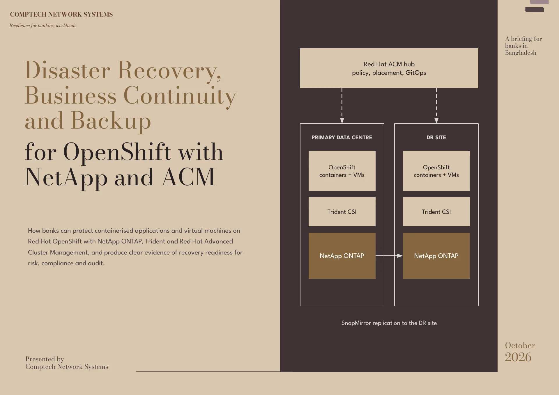 Slide 1 of 18: Disaster recovery, business continuity and backup